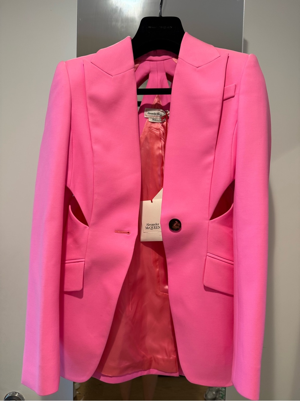 Alexander McQueen Bright Pink Tailored Blazer